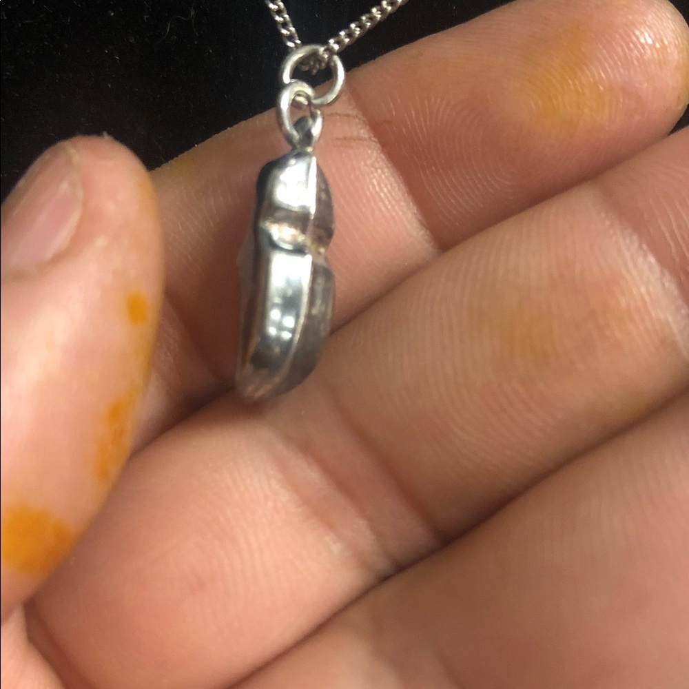 Sterling Silver Ballet Slipper Pendant Necklace - Silver - Picture 4 of 7